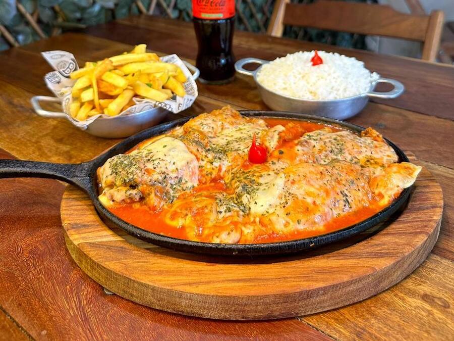 Contra filé à parmegiana